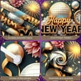 thumbnail image 4 of Gold Disco Ball Happy New Year Banner Vintage Clock New Year Display Colorful Balloons Sparkling Fireworks Festive Backdrop for New Year Party Home Gathering Bar Decoration, 4 of 9