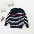 thumbnail image 2 of Gubotare Toddler Boys Crewneck Sweaters Boys and Girls' Uniform Cotton V-Neck Collar Sweaters Long Sleeve Pullover Knit Sweater Size 4T 5T (Navy,4-5 Years), 2 of 3