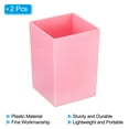 thumbnail image 3 of Unique Bargains Pencil Holder Plastic Pen Makeup Brush Holder Square Desktop Organizer Pink, 3 of 6