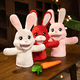 thumbnail image 3 of Marionetas de mano de animales, juguetes de peluche, accesorios de fiesta de cumpleaños para contar historias, juegos de rol, estimular la imaginación (conejo rojo) Sincero Electrónica, 3 of 3