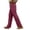 Wine, variant on Ynynloco Women 100%Cotton Pants Lightweight Pants with Lace Side Casual Soft Beach Drawstring Elastic Waist Trousers with Pockets