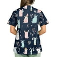 thumbnail image 4 of BDPORKAS Butterfly Scrubs for Women Stretchy Nurse Scrub Top V-Neck Casual Nursing Tops, 4 of 6