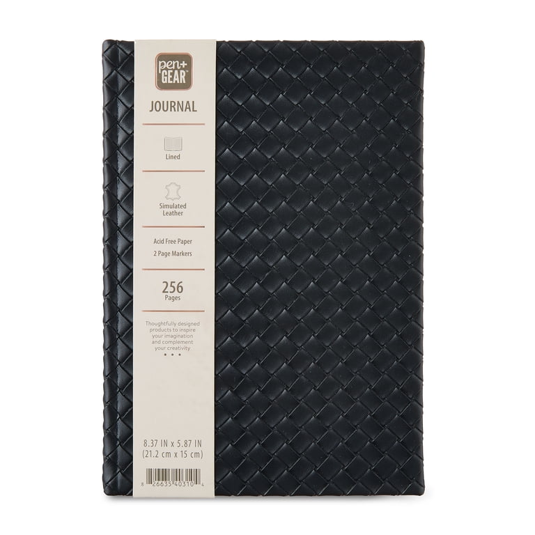 Pen+Gear Woven Simulated Leather Journal, Black, 256 Pages photo 1