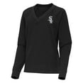 thumbnail image 2 of Women's Antigua Heather Black Chicago White Sox Varsity Tri-Blend V-Neck Long Sleeve T-Shirt, 2 of 3