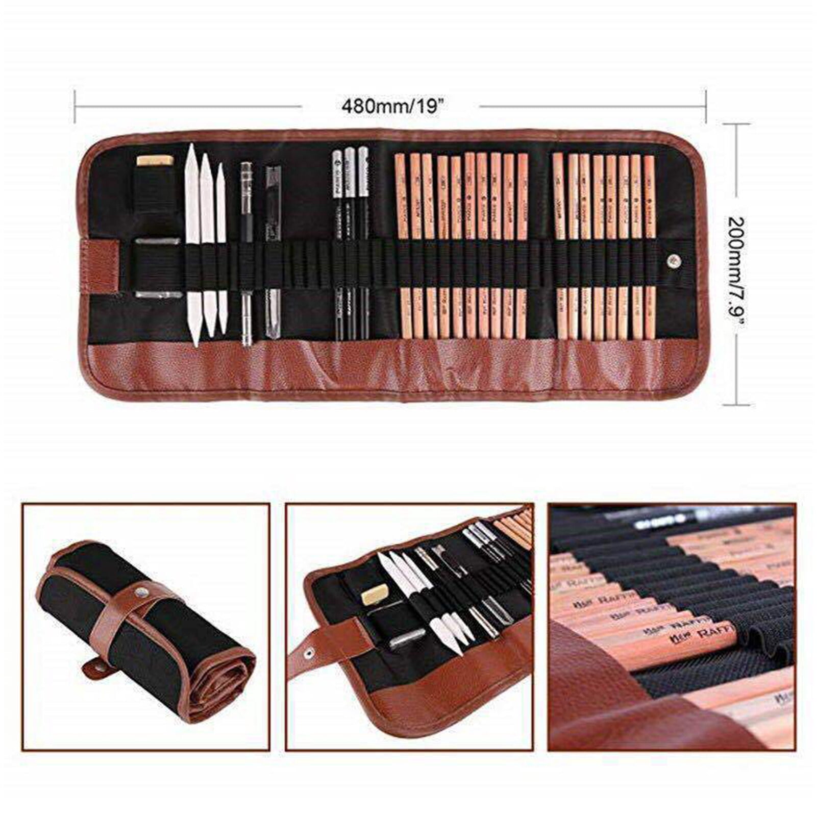 29PCS Pencil Set Drawing Sketching Charcoal Pencil Art Professional Art Supplies with Storage Pouch Bag Portrait Drawing Tool Great Gift for Adults Students Beginners and Artists