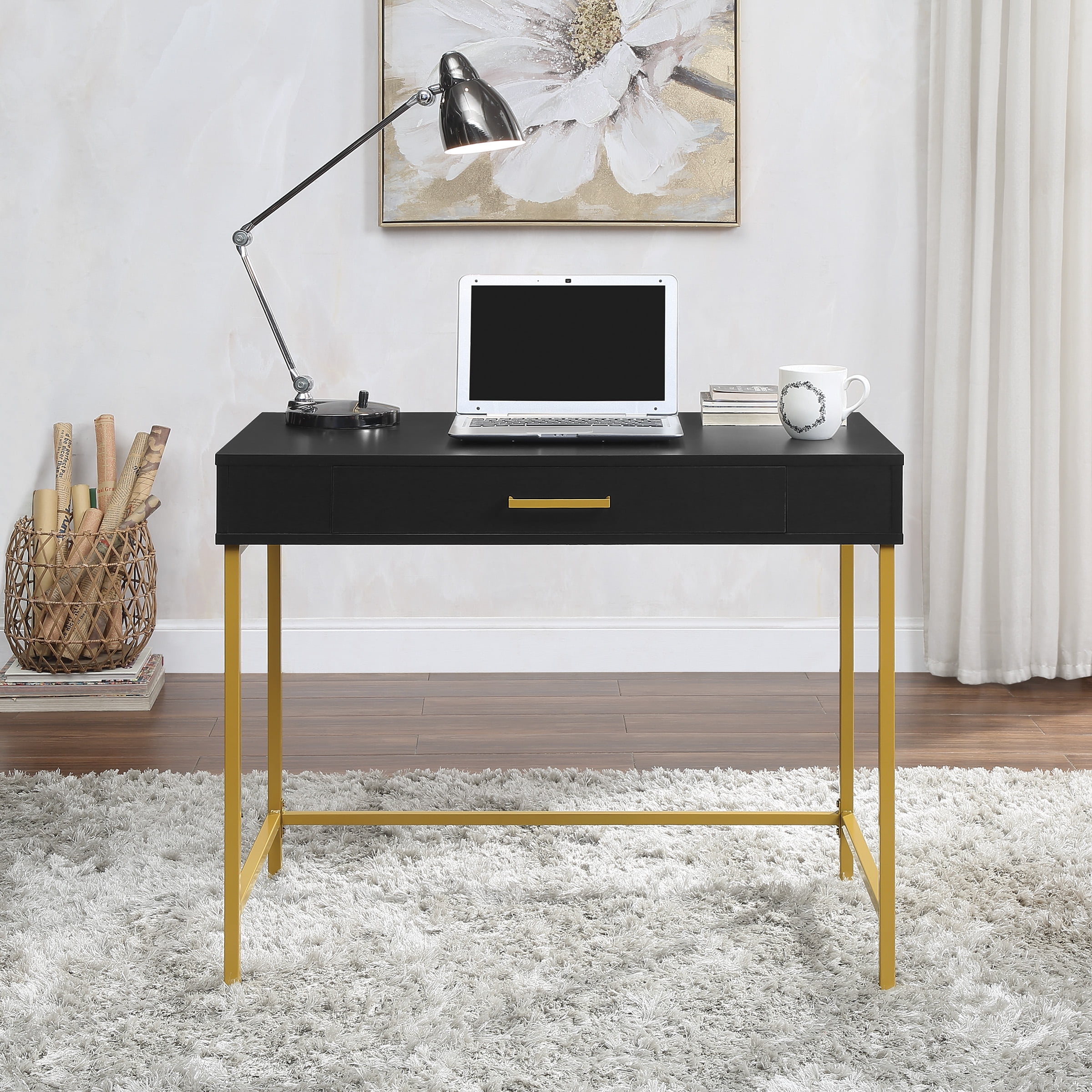Black and gold desk walmart deals