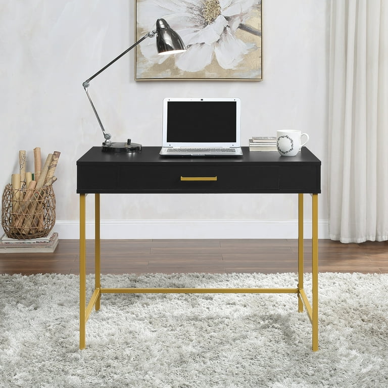 Black desk gold legs deals