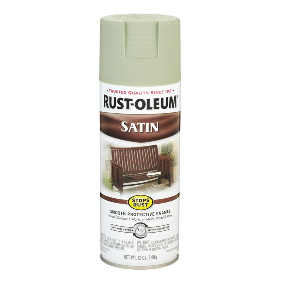 RustOleum Stops Rust Satin Spruce Green Spray Paint 12 oz Walmart