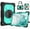 Black+Aqua, variant on REQO Compatible with Samsung Galaxy Tab S8+/S7+/S7 FE 12.4 inch:with Pen Holder Portable Hybrid Shock-Proof Cover with 360° Rotatable Hook&Loop Handle,Kickstand,Shoulder Strap