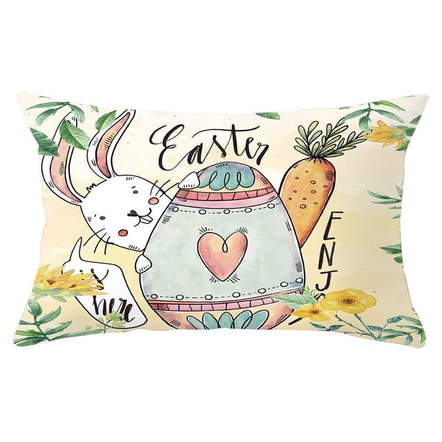 BotaniNest Easter Single-sided brushed peach skin Square Decorative Pillow Case Cover