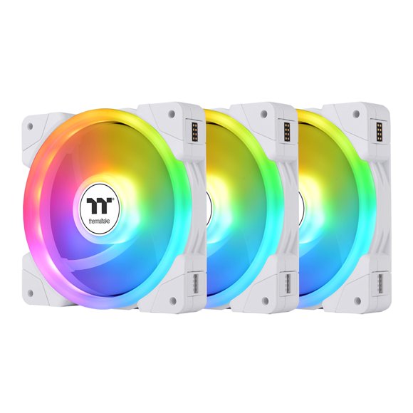 Thermaltake SWAFAN EX 12 ARGB PC Cooling Fan White, 3-Fan pcak, 500~2000 RPM, Magnetic Connection, Reversable Blades, sync with MB RGB Software, CL-F