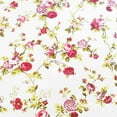 thumbnail image 3 of Cotton Tablecloth Floral Print Vintage Floral Large Roses Red on White, 3 of 4