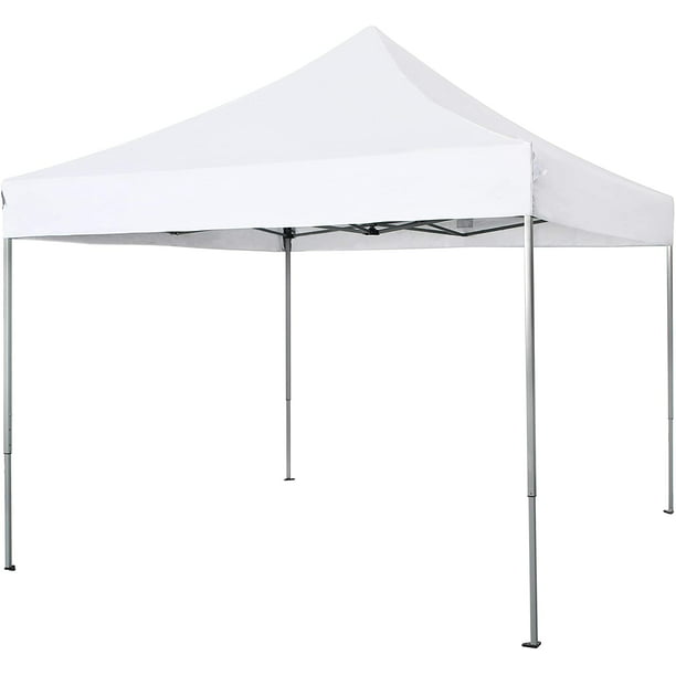 MF Studio 10' x 10' Instant Commercial Canopy Straight Leg Pop-up Canopy  for Backyard, Party, Event, 100 Sq. Ft of Shade, White