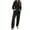 Black, variant on Womens Pyjama Sets, Hooded Fleece Pyjamas Pjs Hooded Sherpa Loungewear Women Winter Warm Cosy Soft Nightwear Lounge Wear Comfort Loose Fit Fleece 2 Piece Pyjamas Set with Pockets Ladies