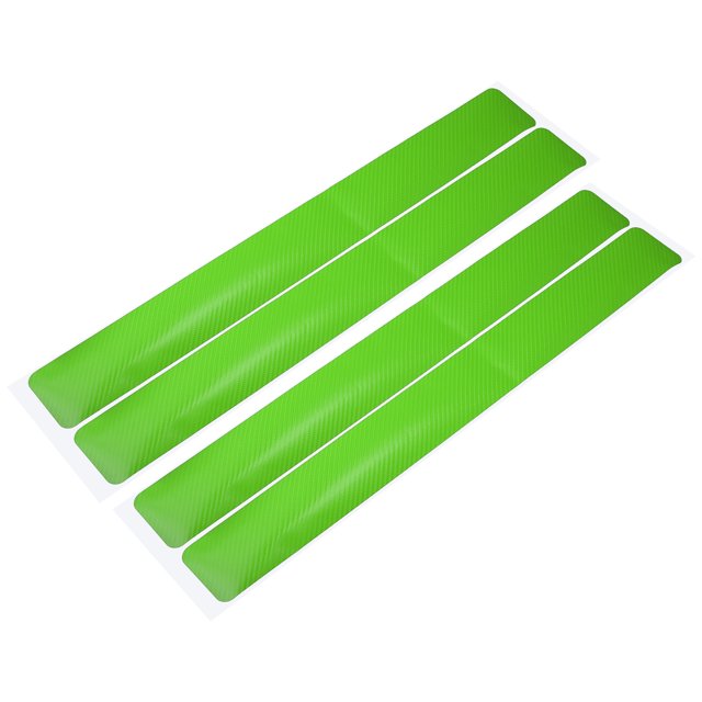 1 Juego Coche Puerta Umbral Protector Pegatinas Carbono Fibra Patrón Verde