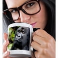 thumbnail image 2 of 3drose, Rwanda, Volcanoes Np. Silverback Mountain Gorilla at Peace,, 11oz Two-tone Black Mug, 2 of 6