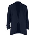 thumbnail image 6 of Manxivoo Womens Blazers Casual Fall Women Fashion Solid Color Open Front Long Elastic Sleeves Suit Loose Blazers Outerwear Coat Blazer for Women 2023 Dark Blue, 6 of 7