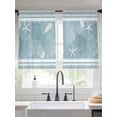thumbnail image 4 of Sheer Curtains 45 Inches Long, Blue Coastal Light Filtering Window Curtains for Living Room, Nautical Beach Summer Sea Starfish Coral Rod Pocket Voile Sheer Curtain Drapes, 52"W x 45"L, 2 Panels, 4 of 8