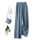 thumbnail image 3 of Gibobby Pantalones de pierna ancha para mujer, cintura elástica alta en la parte trasera, pantalones de trabajo de negocios, pantalones de traje rectos largos para verano (Grey, M), 3 of 5