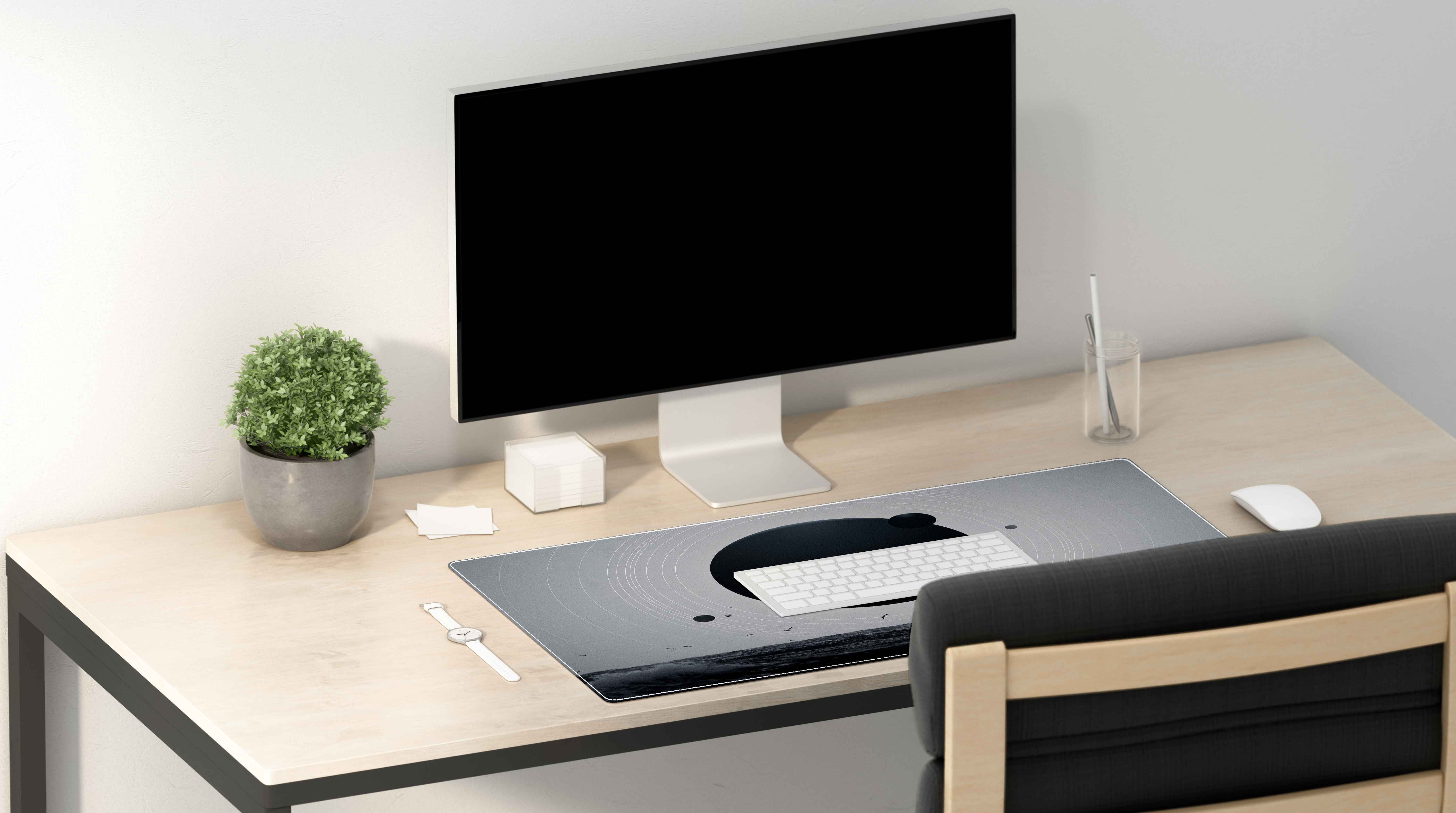 Desk Pad- -Ocean Planet View - Portable Large Desk Pad - Non Slip Water Resistant Rubber Base-Gaming Mouse Pad Keyboard Pad