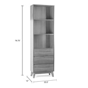 Anson Bookcase Display Shelf Media Tower with Drawers
