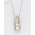 thumbnail image 3 of 14k White Gold Round Art Deco Five Stone Pavee Bezel Set Diamond Pendant (0.66 Ct, G-h , VS ), 3 of 4