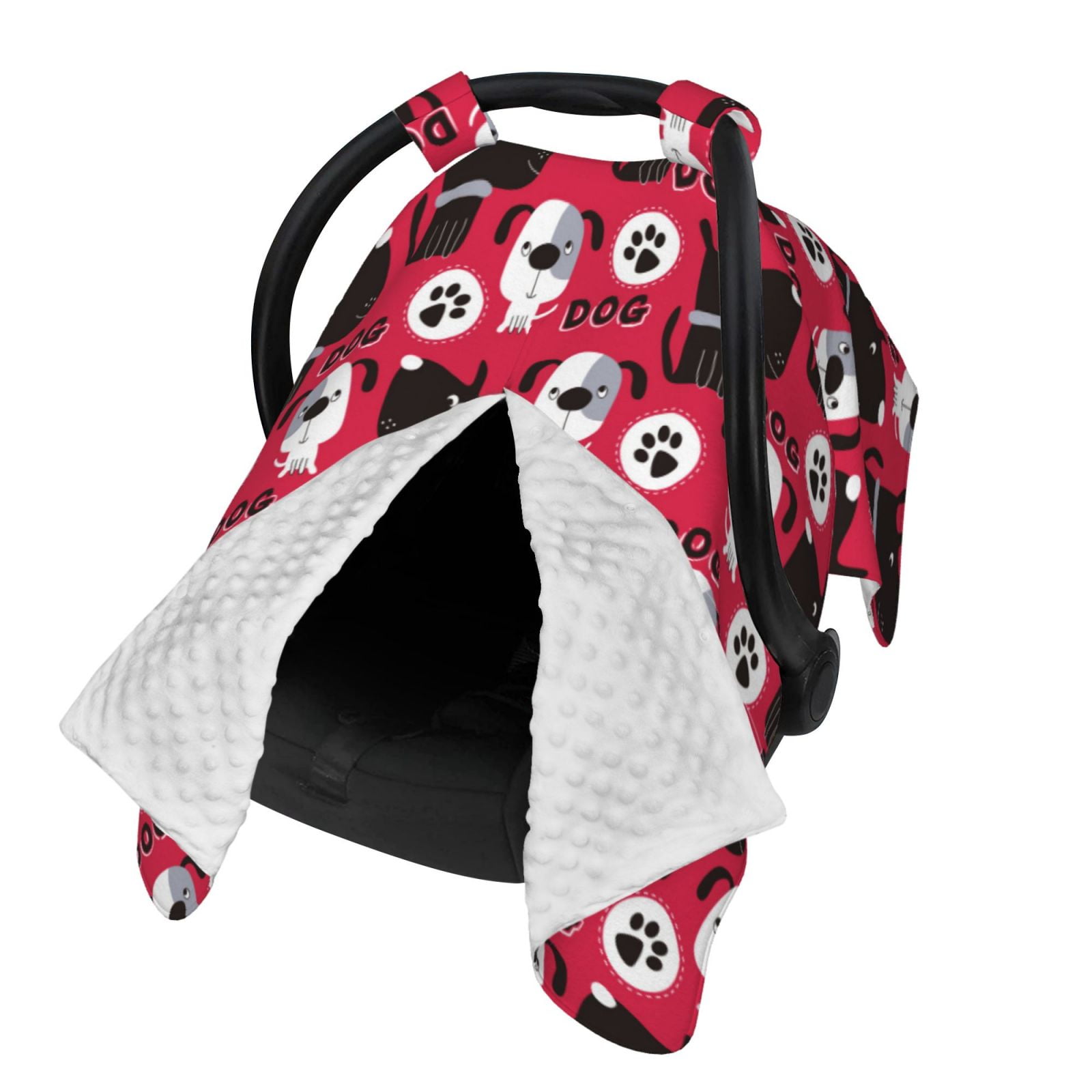 Naloa Cute Dog Baby Car Seat Cover, Breathable Baby Carrier Cover, Multiuse Baby Carrier Cover & Nursing Breastfeeding Cover