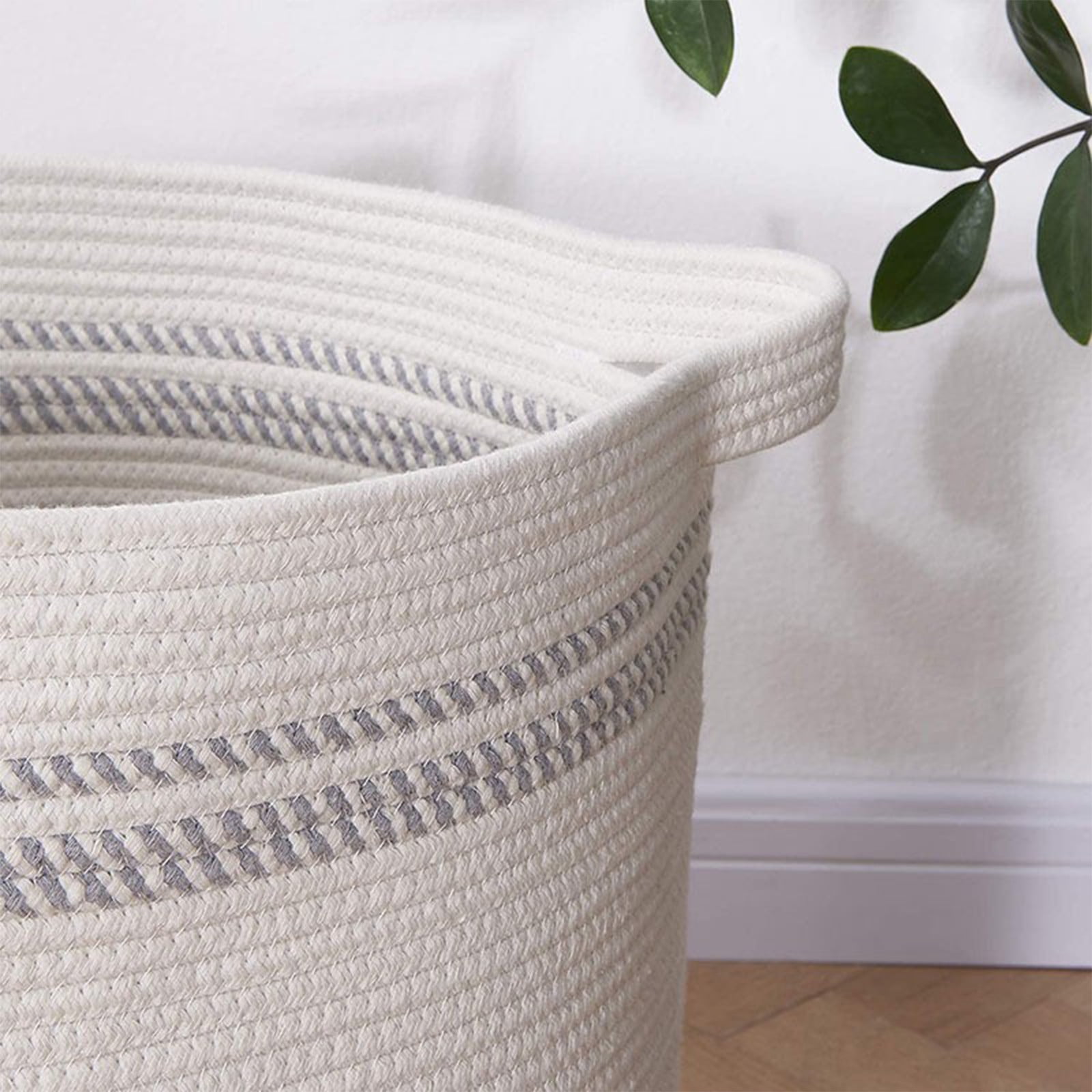 Vikakiooze Easter Decorations, Clothes Storage Basket Large Cotton Rope Basket Toy Basket With Handle Storage Comforter Cushions Thread Laundry Hamper, Sizzling Savings