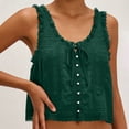 thumbnail image 6 of aohooy Lace Trim Tank Tops for Women Sleeveless Button Down Tie Front Loose Shirts Boho Summer Beach Vacation Crop Blouses 2026 Green,S, 6 of 7