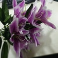 thumbnail image 1 of Beautiful Lily Artificial Silk Flowers Small Bouquet Flores Home Party Spring Wedding Decoration, 1 of 1