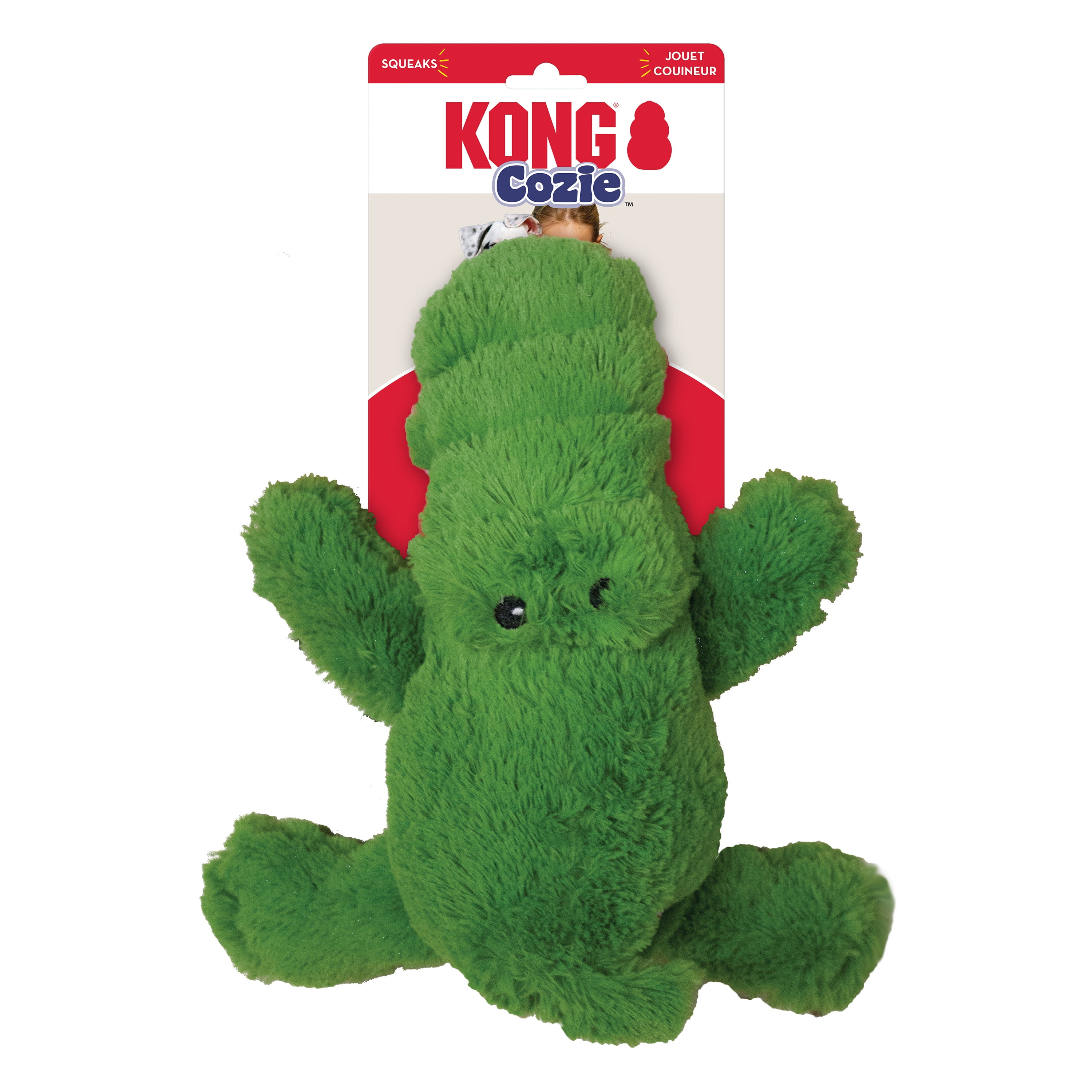 KONG® Cozie™ Plush Dog Toy with Squeaker, Ali the Alligator, Extra Large