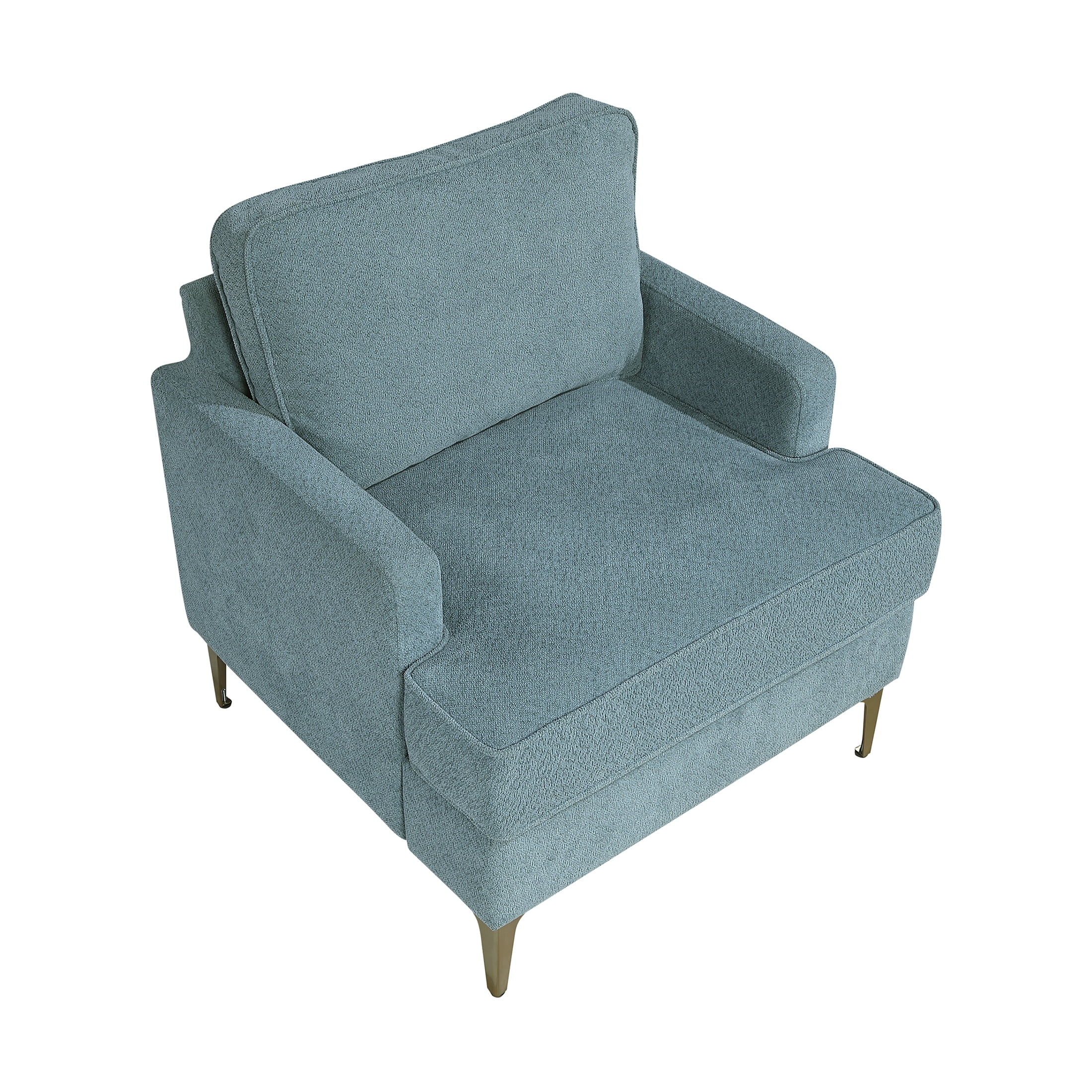 OakvillePark Northwyn Chenille Accent Chair with Metal Legs, Peacock