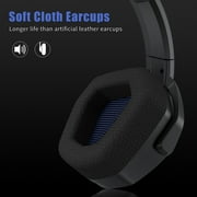 Wireless Laptop Headset with Mic for Gaming / Work from Home - Bluetooth Cordless G06 Headphone with Stereo Sound, 100 Hr Playtime, Compatible with Android,iOS,PC,PS4,PS5, Black with Blue