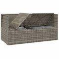 thumbnail image 2 of vidaXL 2-Seater Patio Sofa with Cushions Gray Poly Rattan, 2 of 10