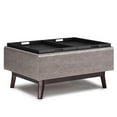 thumbnail image 4 of Owen 34 in.W Tray Top Table Storage Ottoman in Distressed Gray Faux Leather, 4 of 9