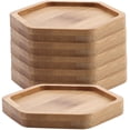 thumbnail image 1 of Planter Pot Bamboo Saucer Hexagon Set of 6, Succulent Pot Holder Drainage Tray for Most Small Ceramic Succulent Planters Holding Drainage Water, 1 of 5