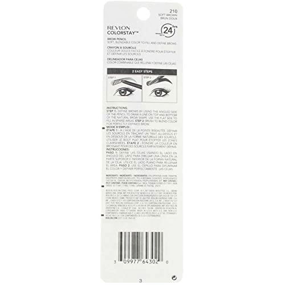 Colorstay Brow Pencil, 210 Soft Brown (Pack Of 2)