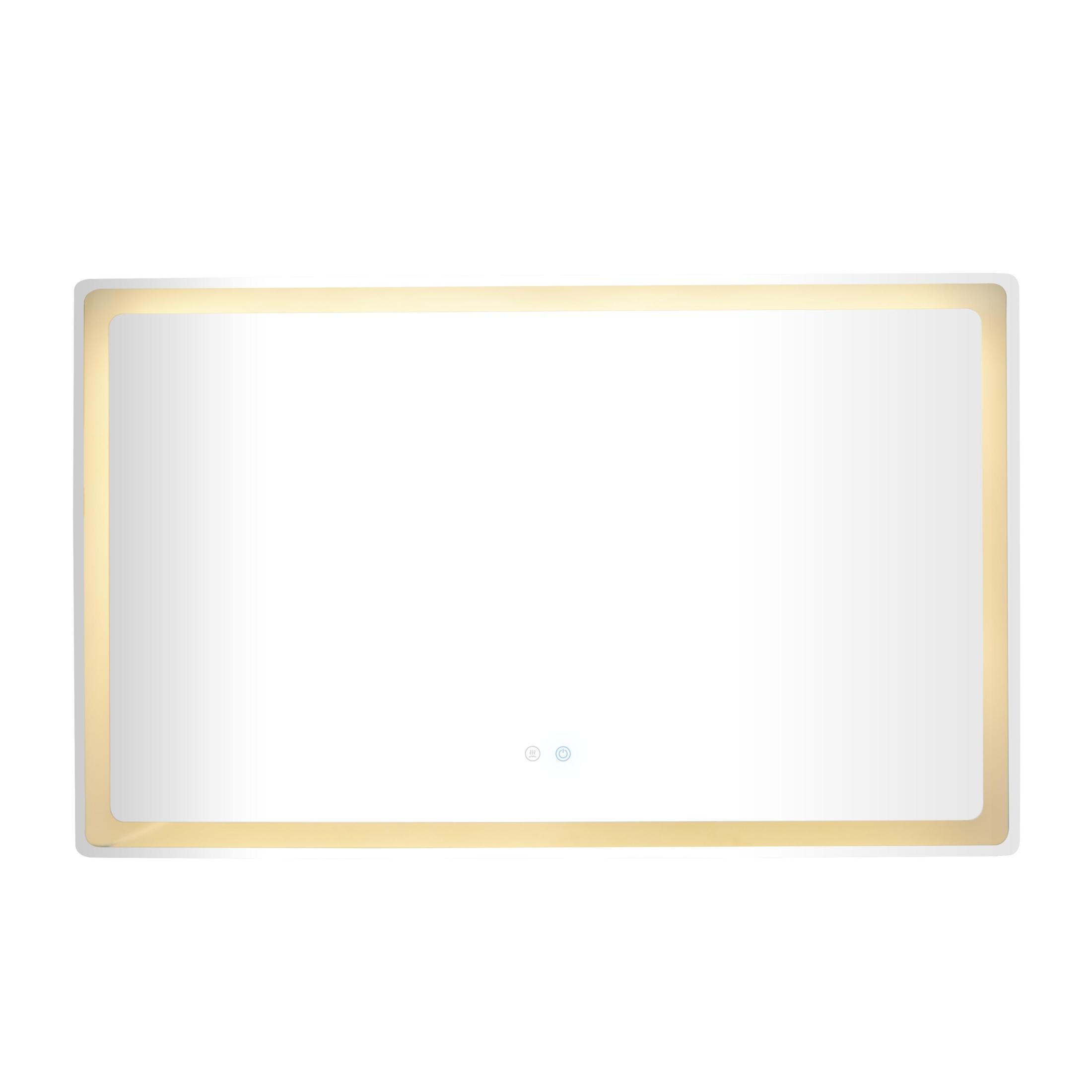DecMode 51" x 32" Silver Anti Fog Mirror with LED Light