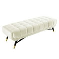 thumbnail image 3 of Modway Adept 60" Performance Velvet Bench in Ivory, 3 of 8