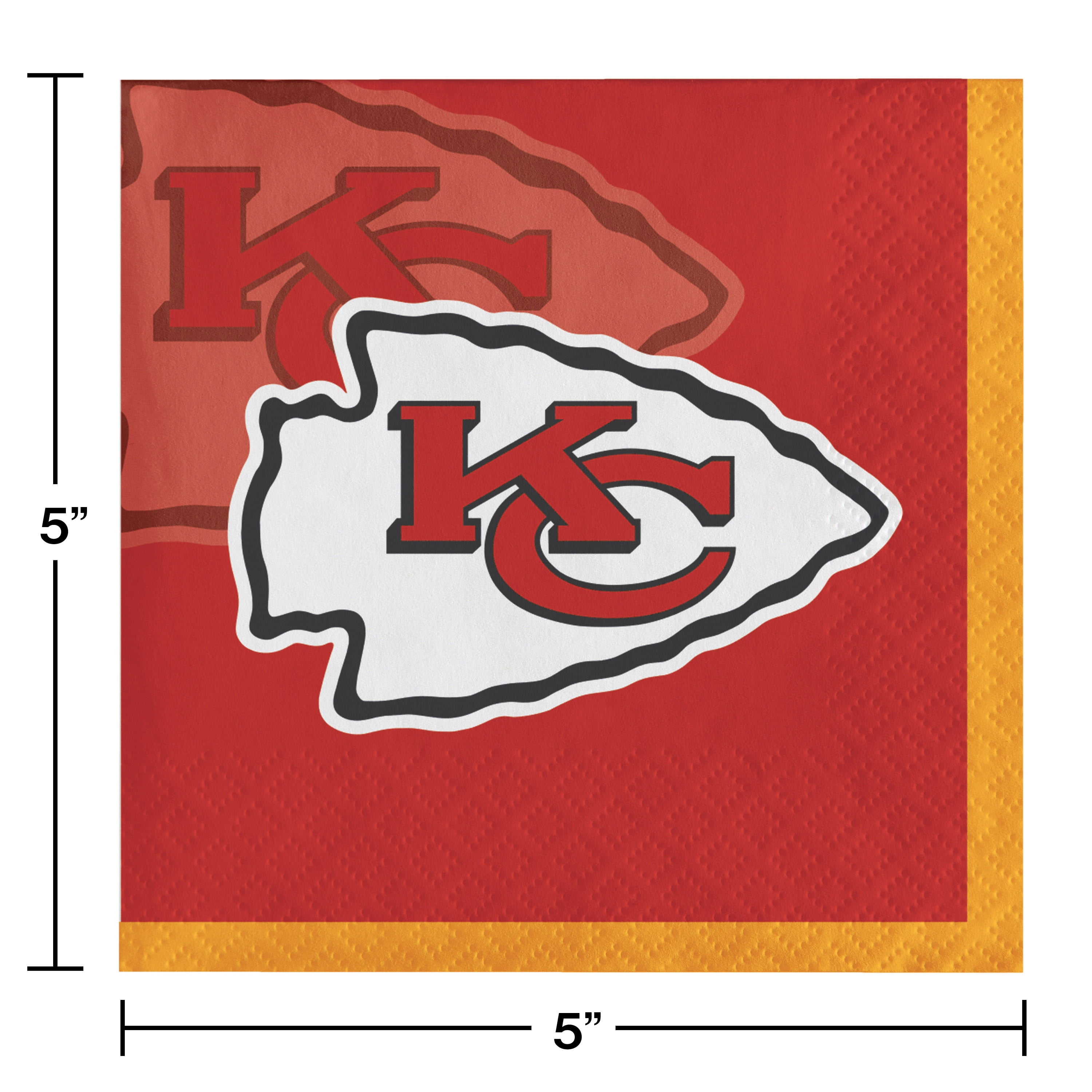 Kansas City Chiefs Paper Beverage Napkins 48 Count for 24 Guests
