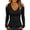 08# Black, variant on Cold Shoulder Ribbed Top for Women Long Sleeve Slim Fit Deep V Neck Fitted Knit Shirt Fall Versatile Comfy Casual Basic Blouse Black L