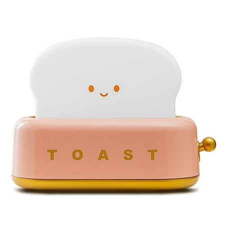 

Baby Night Light Cute Bread Toast Lamp for Kids Room Silicone LED Nightlight Kawaii Bedroom Decor Birthday Gifts for Teen Girls Pink