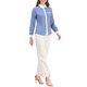 thumbnail image 2 of CAMISA DE TRABAJO DE MANGA LARGA CON BOTONES PARA MUJERES CHIC COLOR BLOCK XS AZUL, 2 of 7