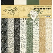 Graphic 45 Double-Sided Paper Pad 12"X12" 16/Pkg-P.S. I Love You Patterns/Solid
