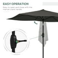 thumbnail image 5 of Patio Umbrellas Outsunny 6.5' x 10' Rectangular Market Umbrella, Patio Outdoor Table Umbrella with Crank and Push Button Tilt, Dark Gray,Market Umbrellas, 5 of 8