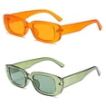 thumbnail image 2 of iKANOO Retro Rectangle Sunglasses for Women Men Small Square Frame Trendy Y2K 90’s Black Sunglasses (Yellow-Green) iKANOO iKANOO, 2 of 2