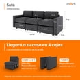 thumbnail image 2 of Sofá Seccional Modular Adapti 3 Plazas | Gris Carbón, 2 of 9