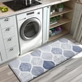 thumbnail image 3 of Blue and White Geometric Quatrefoil Pattern Kitchen Rug Mat,Kitchen Runner Rugs Non Skid Washable,Decorative Kitchen Floor Mats for Kitchen,Sink,Laundry,17"x47.2", 3 of 7