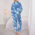 thumbnail image 3 of Pajama Sets for Women 2 Pcs, Dreamlike Jellyfish Button Down Long Sleeve Sleepwear Lounge PJ Sets, 3 of 6