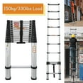 12.5FT 3.8M Telescoping Ladder Aluminum Multi-purpose Extension Ladder ...